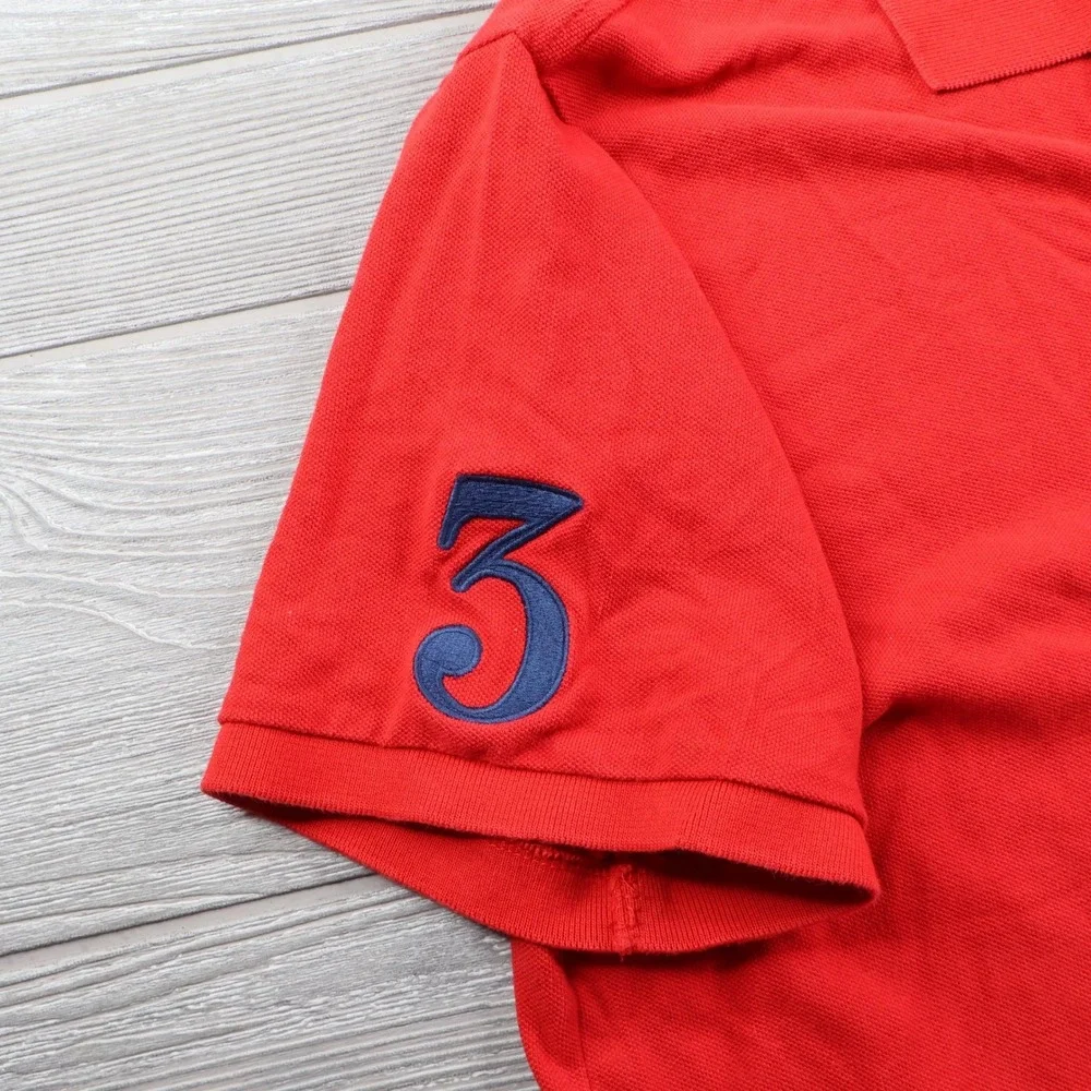 Polo Ralph Lauren Big Pony #3 Polo Men's XXL Custom Slim Fit Red Mesh
